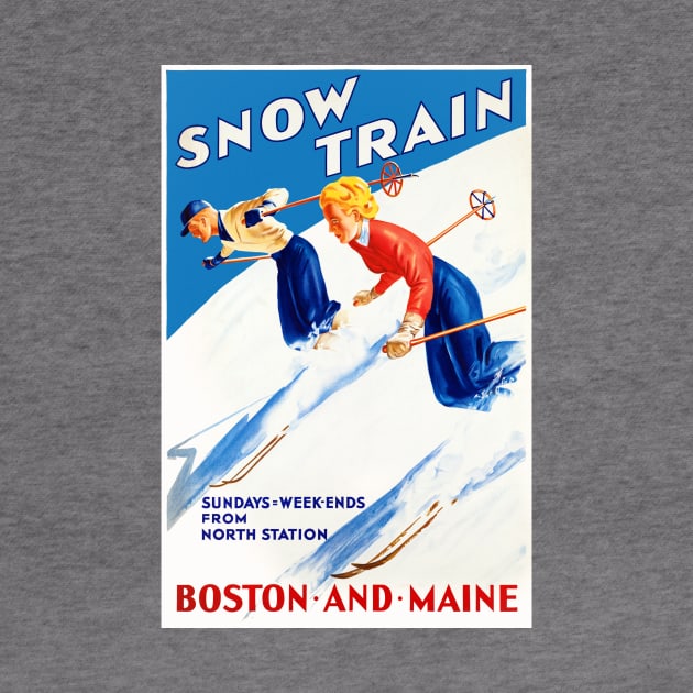 Vintage Travel Poster USA Snow Train by vintagetreasure